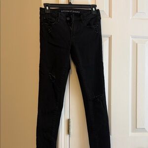 Articles Of Society Women's Distressed Black Skinny Jeans